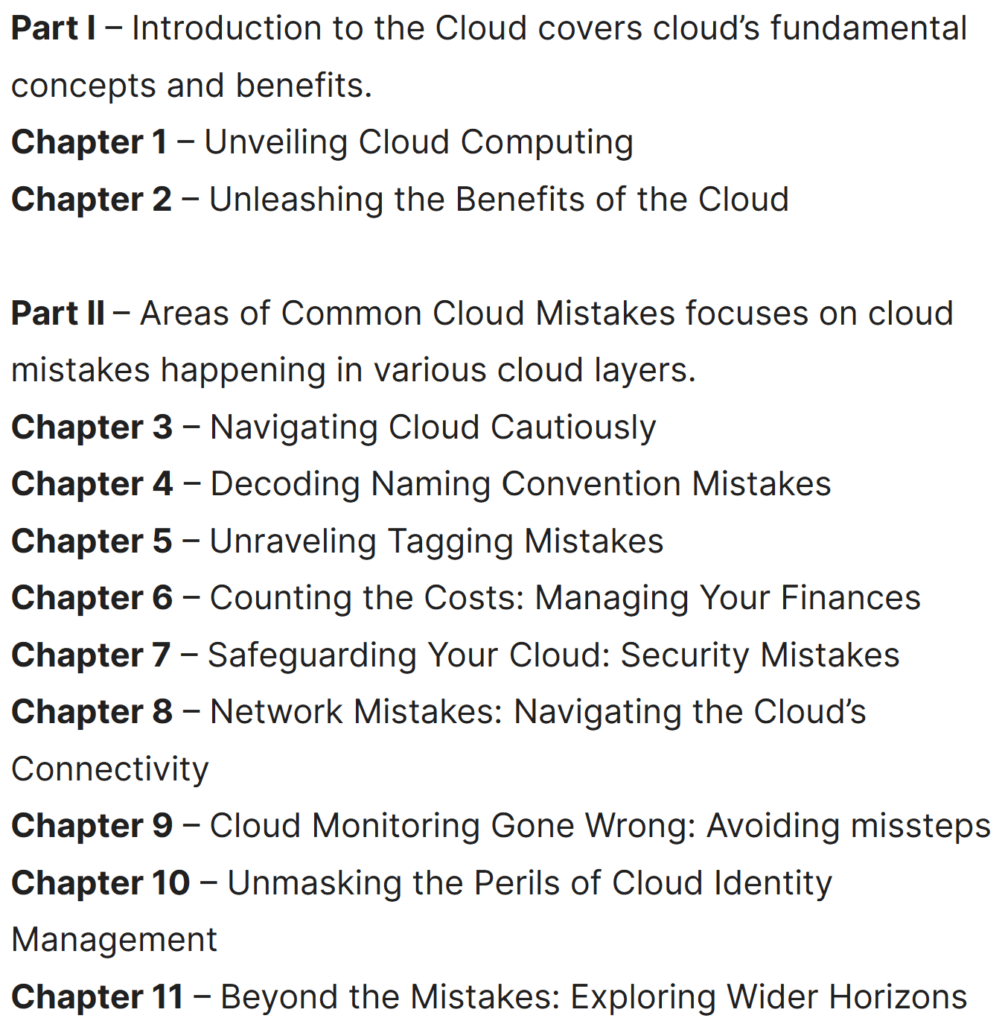 cloud mistakes table of contents